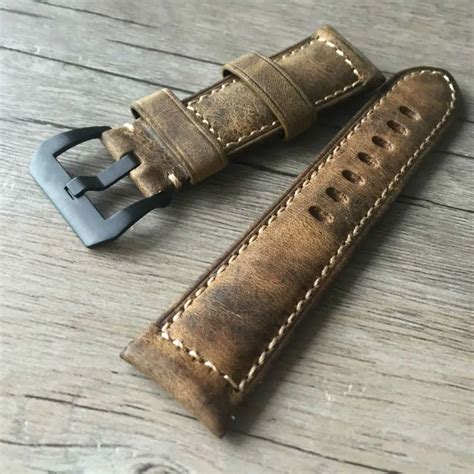 for Panerai Watch Italian Leather Handmade watch Strap 26mm 